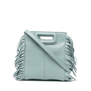 Maje fringe mini cross body bag - blue leather